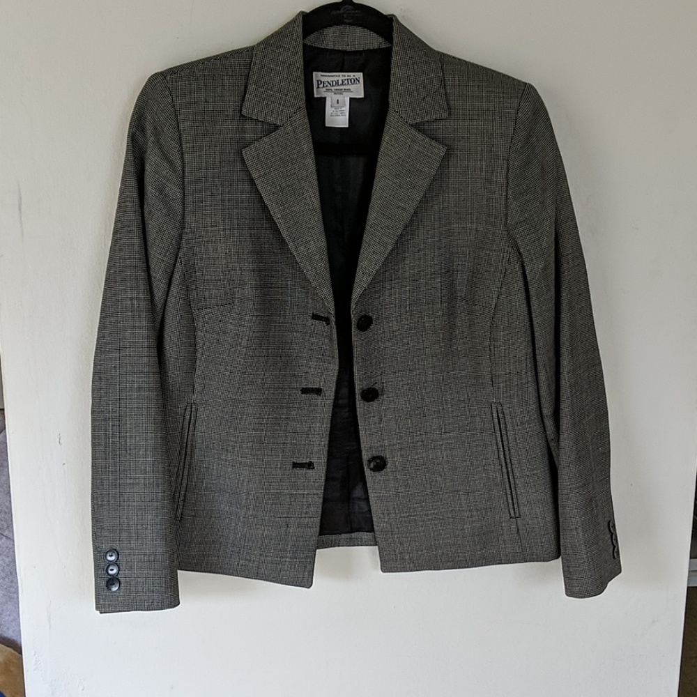 Pendleton vintage petite wool grey blazer